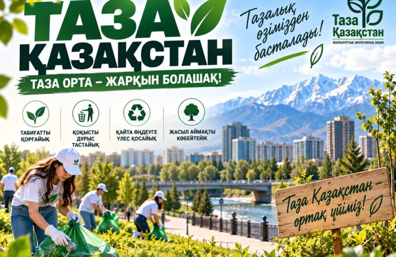 «ТАЗА ҚАЗАҚСТАН» – ТАЗАЛЫҚТАН БАСТАЛАТЫН ҮЛКЕН МӘДЕНИЕТ