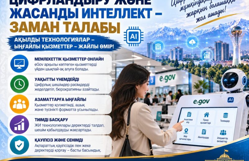 ЦИФРЛАНДЫРУ ЖӘНЕ ЖАСАНДЫ ИНТЕЛЛЕКТ – ЗАМАН ТАЛАБЫ