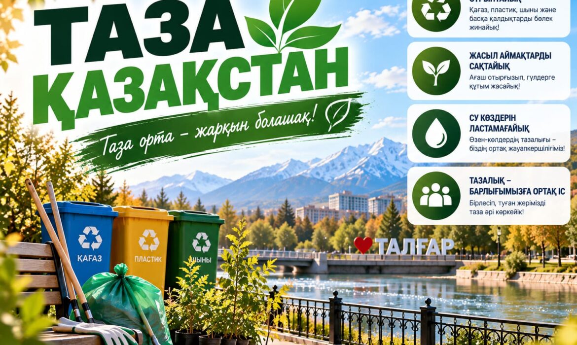 ТАЗА ҚАЗАҚСТАН – ТУҒАН ЖЕРГЕ ДЕГЕН ЖАНАШЫРЛЫҚТЫҢ БЕЛГІСІ